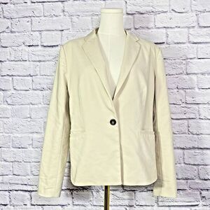 Philosophy Womens Cream Single Button Long Sleeve Career‎ Blazer Size 8